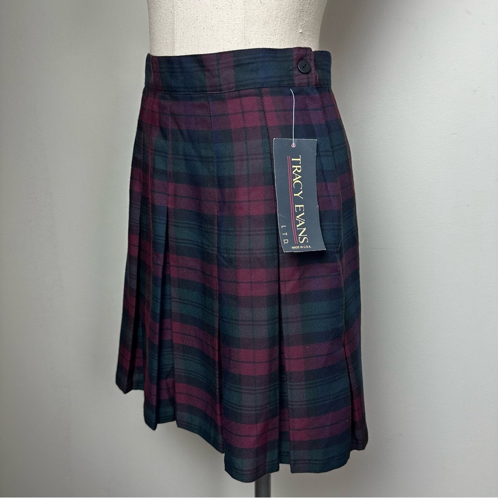 NWT Vintage Plaid Pleated Skirt